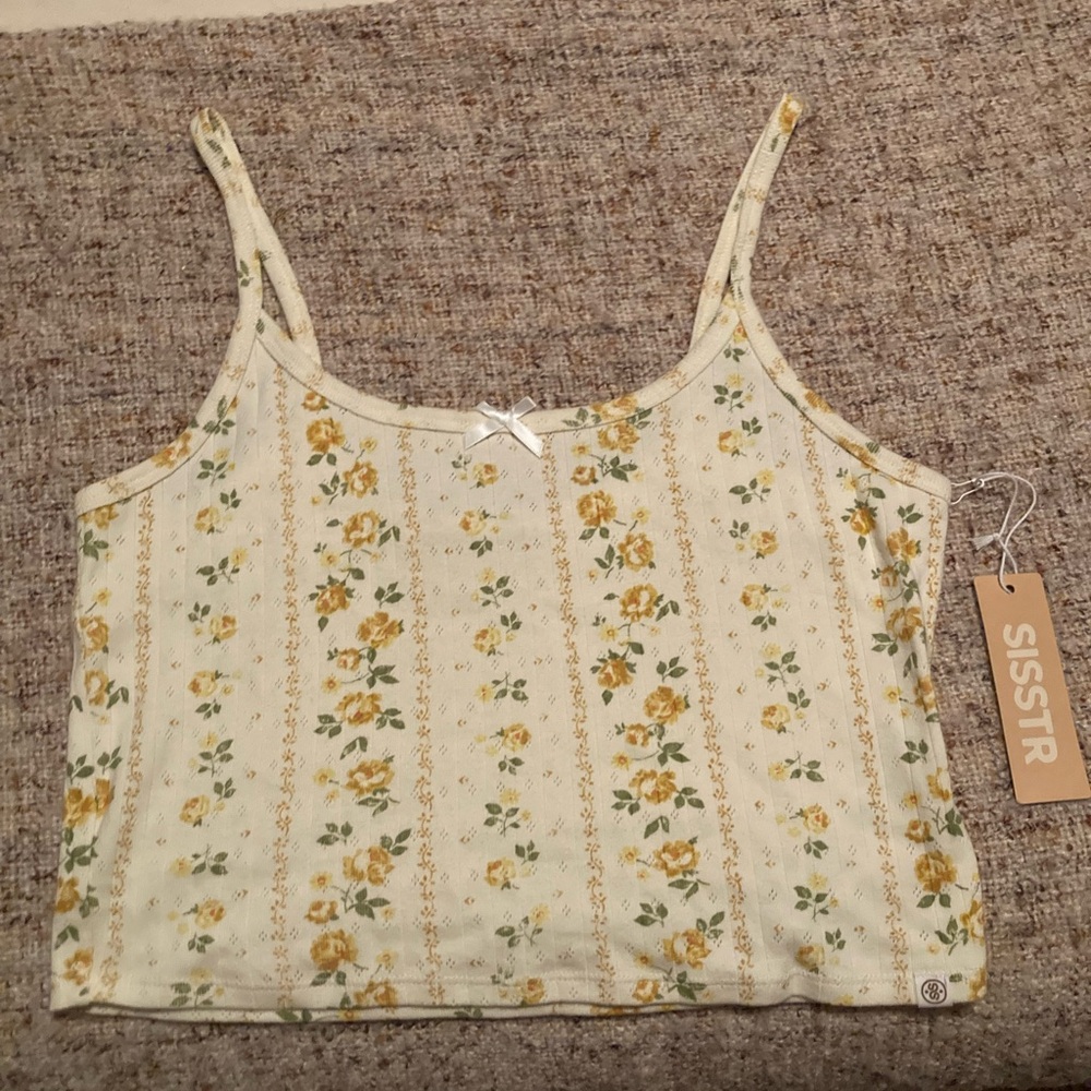 Sisstr Floral Cami knit Tank Top- size S
